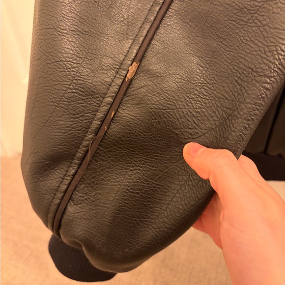 Princess Polly Goldsmith Faux Leather Bomber Jacket Black - Picture 6 of 7